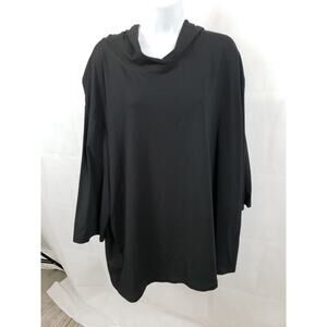 Transparente Black Hooded Pointed Hood Tunic Size Small 3/4 Sleeve